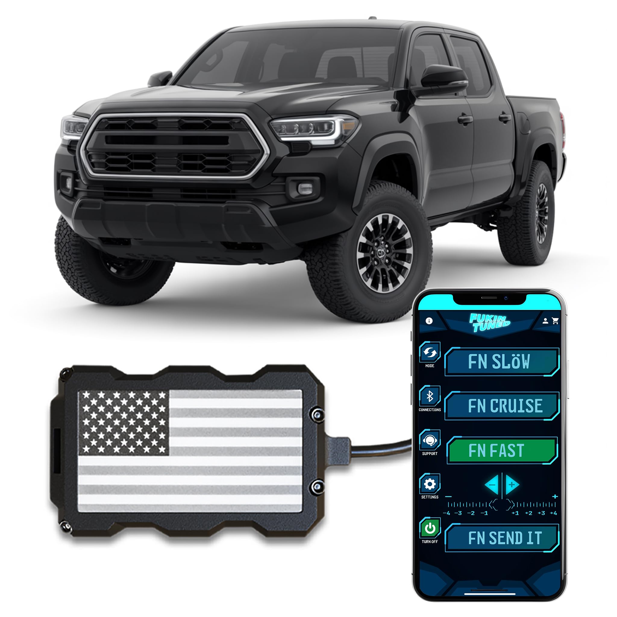 Throttle Response Controller for Toyota Tacoma 2005-2023 - Plug-and-Play, 36 Driving Settings, App Control, Off-Road Throttle Controller Performance