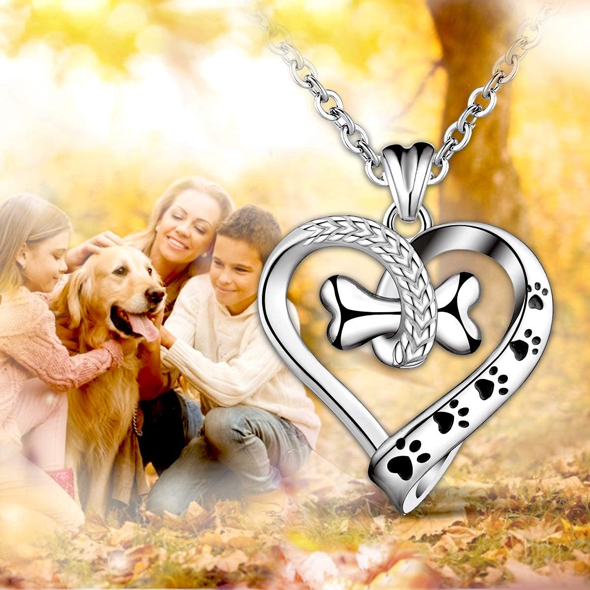 AEONSLOVE Collana Da Donna Collane Argento 925 Bello Cane Zampa Pendente Personalizzata Gioielli Festa Della Mamma Regalo Ragazza Bambina Nonna