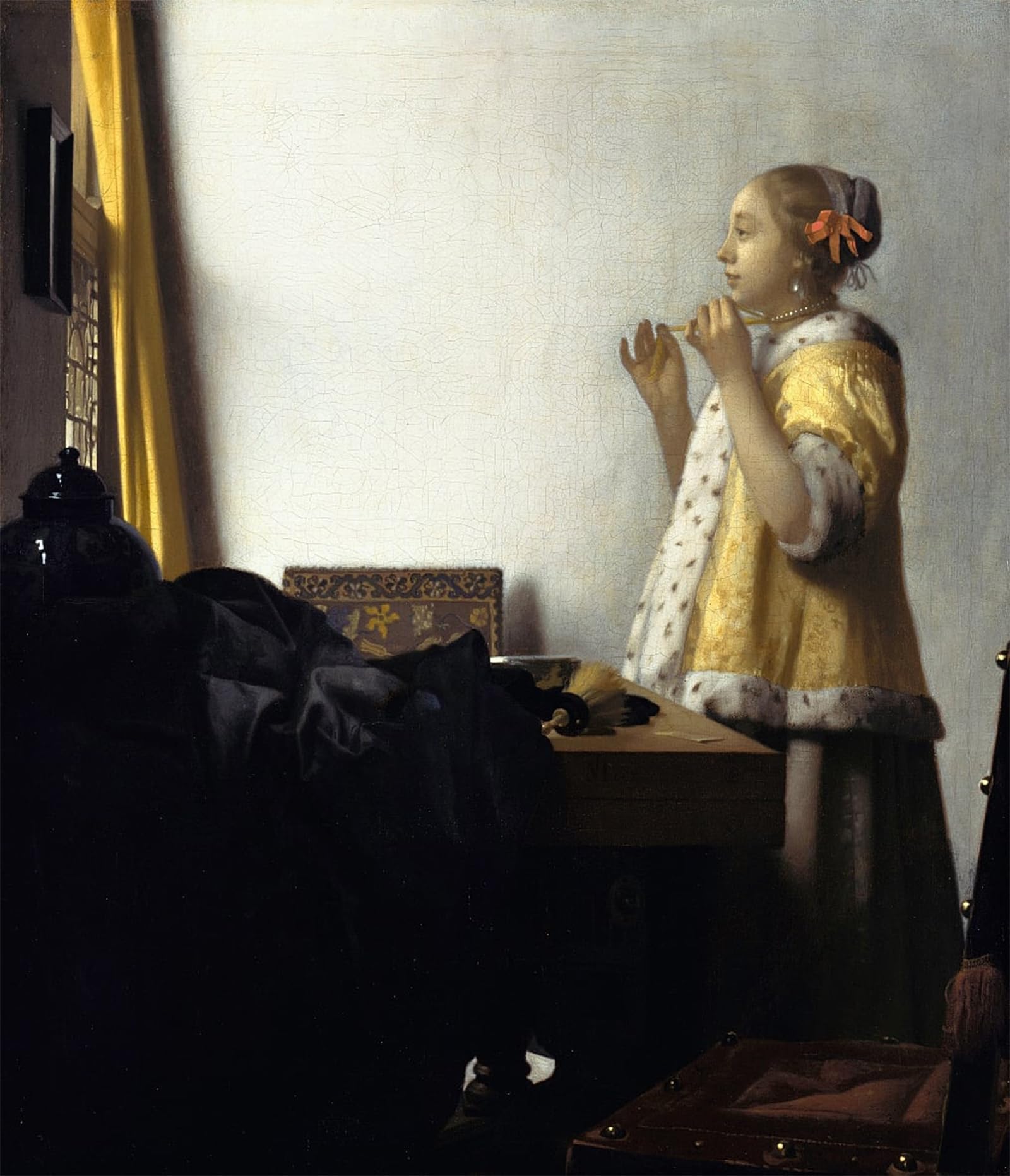 SERENDIPITP Vintage Wall Art Canvas Nordic Poster Canvas Print Picture Young woman with a pearl necklace by Jan Vermeer van Delft Wall Art Poster for Home Decor 60x90cm