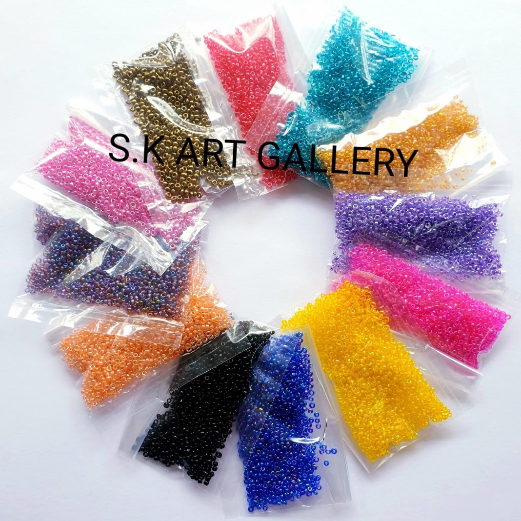 12 Color Small Size Glass Seed Beads for Jewelry Making and Crafts, Each Color 12g, Total 144g, Multicolor
