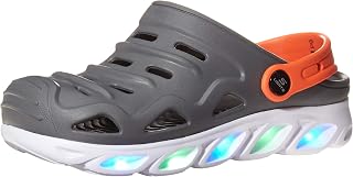 Boy's Foamies - Hypno-Splash - Razder Lighted Clog 402000L (Little Kid/Big Kid) Charcoal/Orange 13 Little Kid M