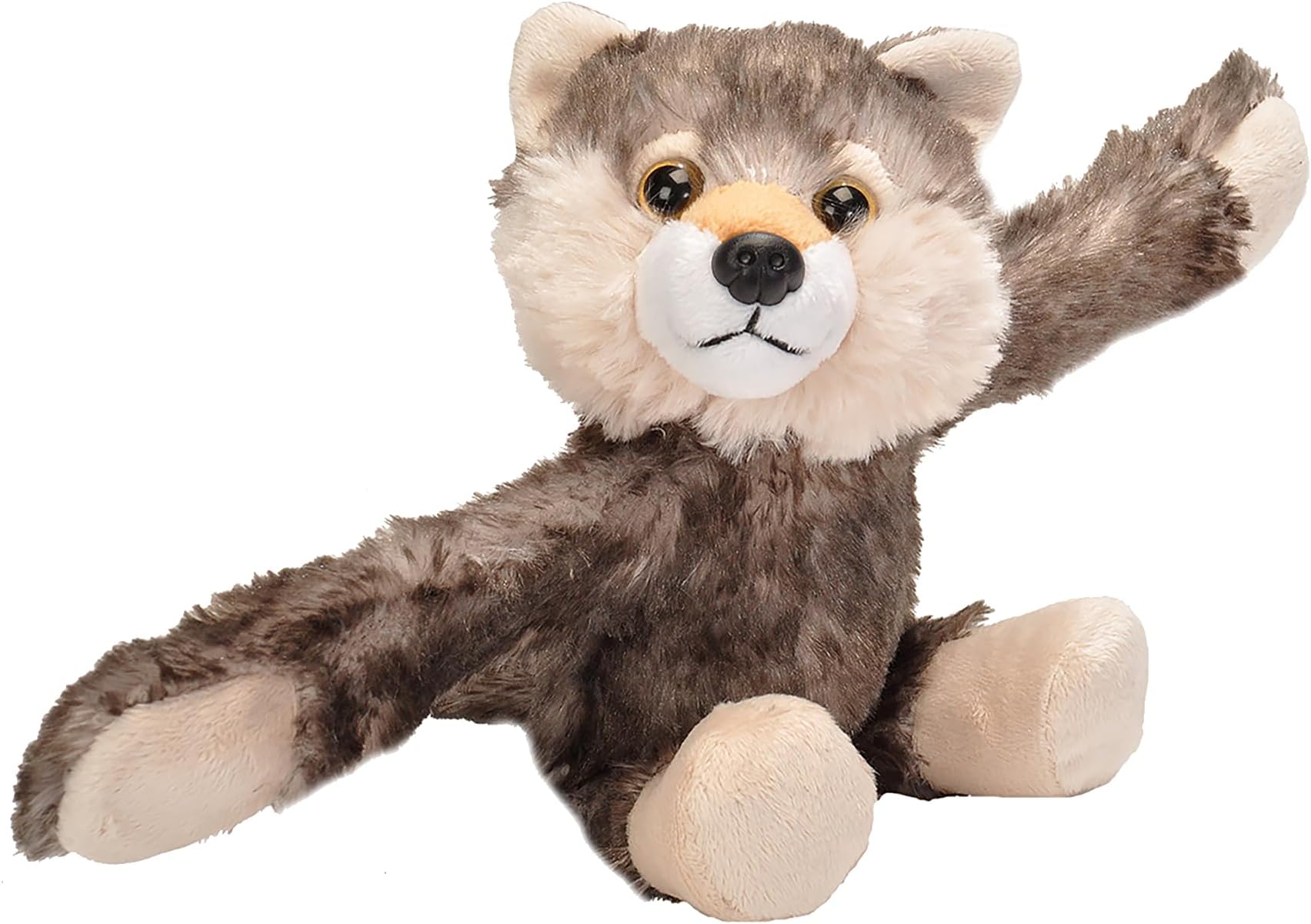 Wild Republic 19556 Huggers Soft Toy Slap Bracelet, Gifts for Kids, Wolf Plush Toy, 20 cm