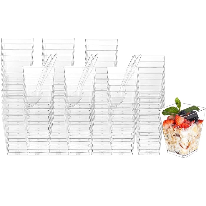 Buy SEQLA71 150Pack 5oz Plastic Dessert Cup with 150 PCS Plastic