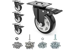 4 Casters with Brake Set of 4 - Heavy Duty Premium Caster...