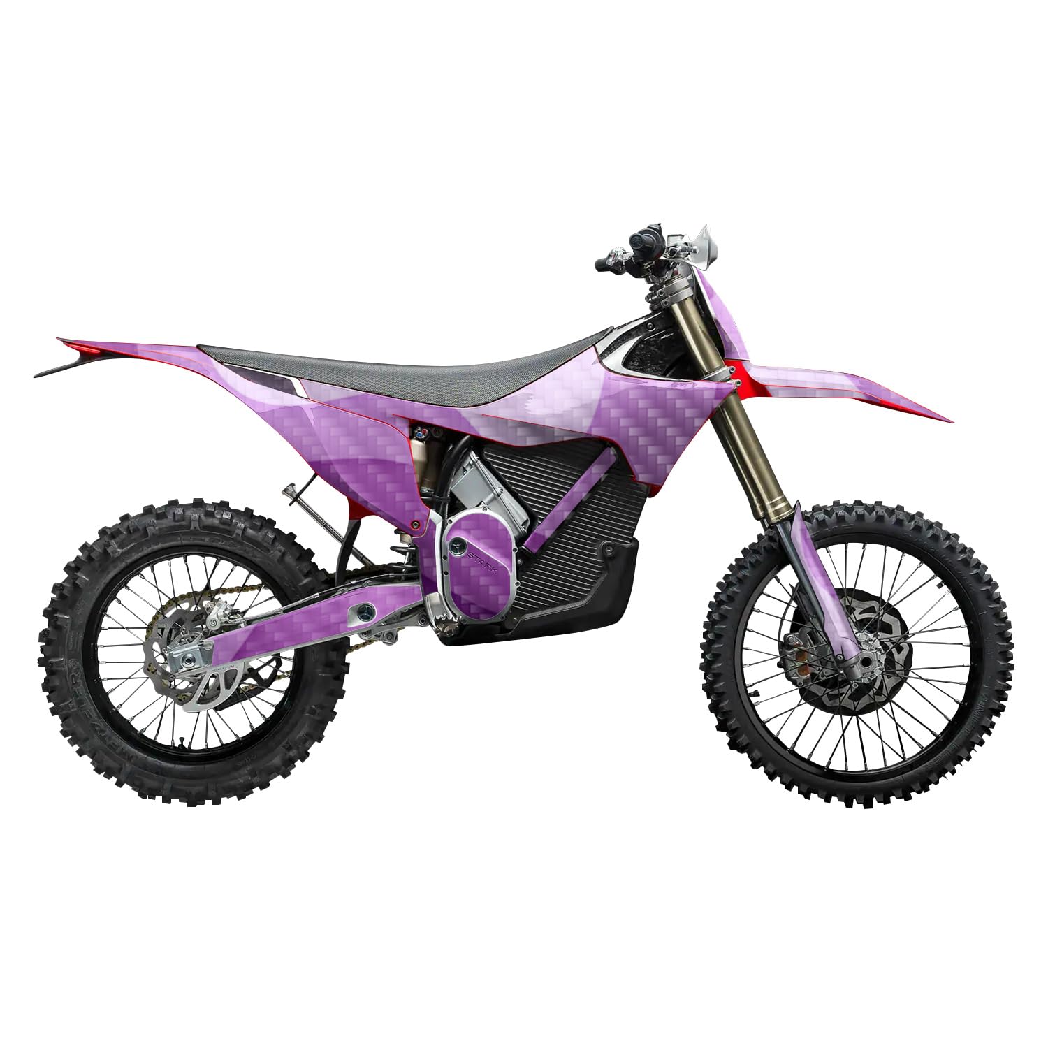 Carbon Fiber Stark Varg MX 2023-2025 Graphics Kit Wrap - Papercraft Purple - Varg MX Skin - Premium 3M Vinyl Protective Wrap Decal Cover - Easy to Apply | Crafted in The USA by MightySkins