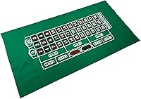 Vista 2 de Juego de mesa de ruleta de fieltro – 36 x 72 pulgadas, rectangular, estilo Las Vegas, color verde, para póquer, ideal para juegos de póquer, eventos