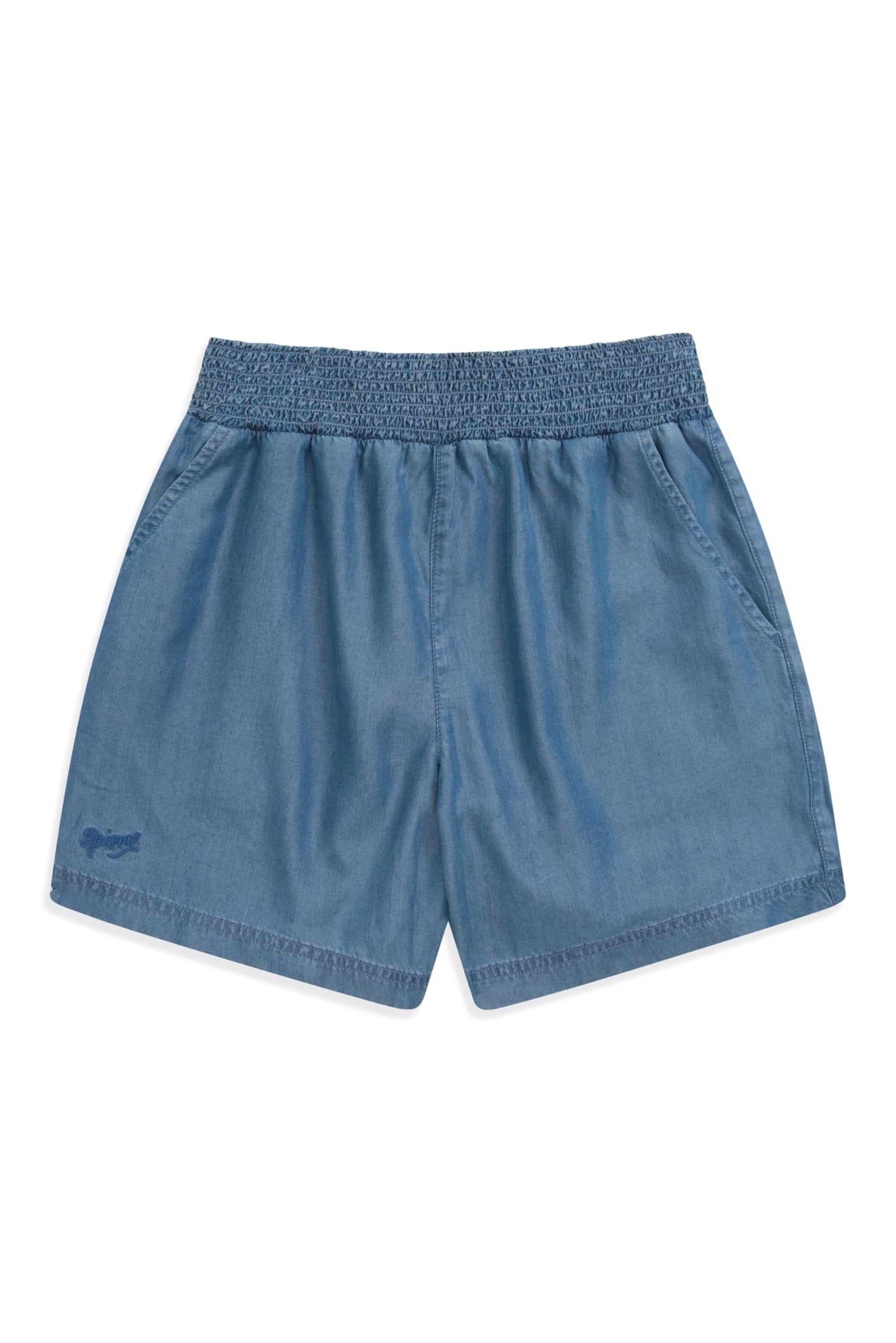 Animal Carmen Womens Tencel Beach Shorts - Lightweight Short Pants with Elastic Waistband & Front Pockets - Summer Beach, Walking, Hiking & Outdoors Pale Blue Women's Size 6