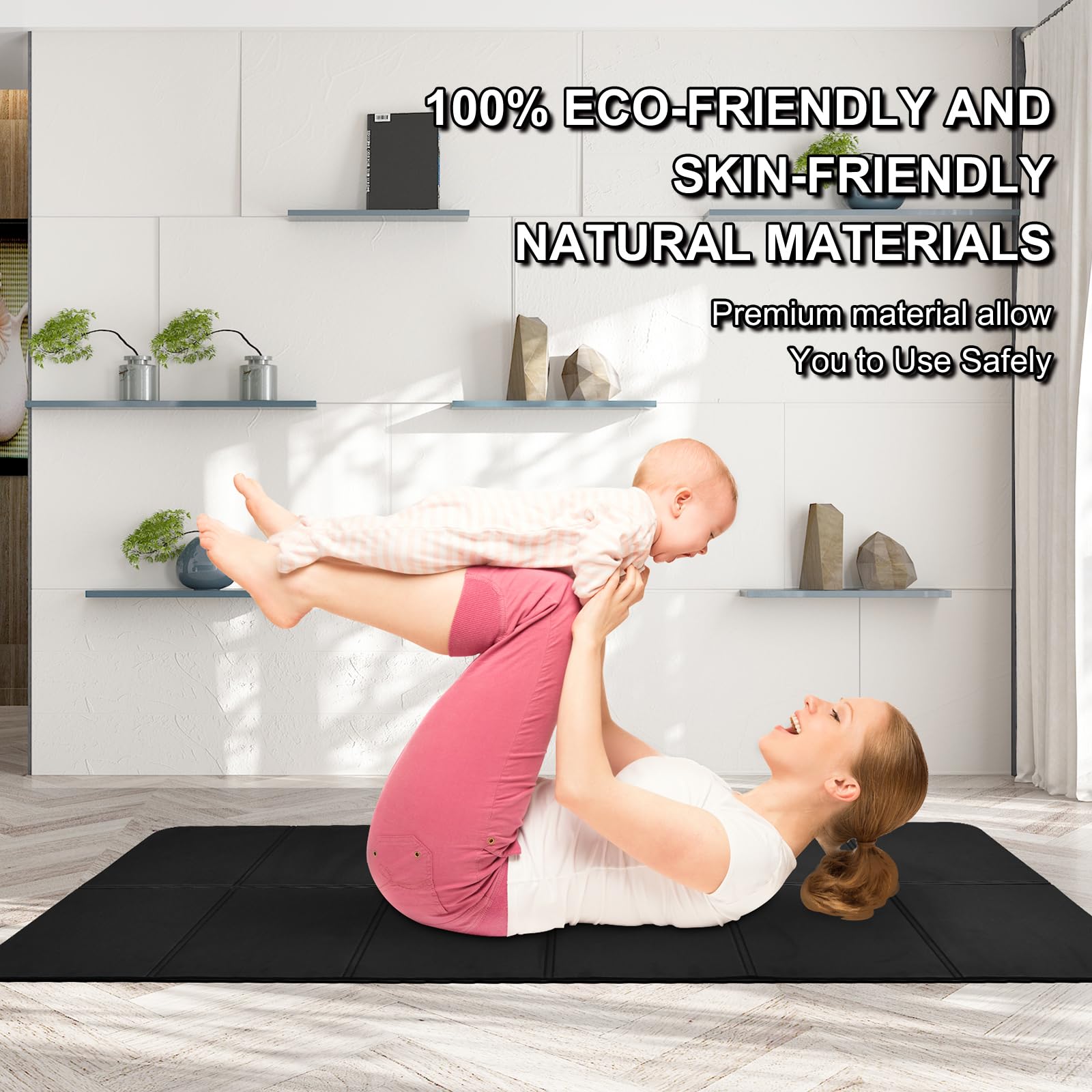 Esterilla Yoga Plegable, 183 x 81cm Esterilla Yoga Antideslizante, Para Viajes, con Bolsa de Transporte de Lona, ​​TPE Yoga Mat, Ideal para Deportes, Ftness y Pilates