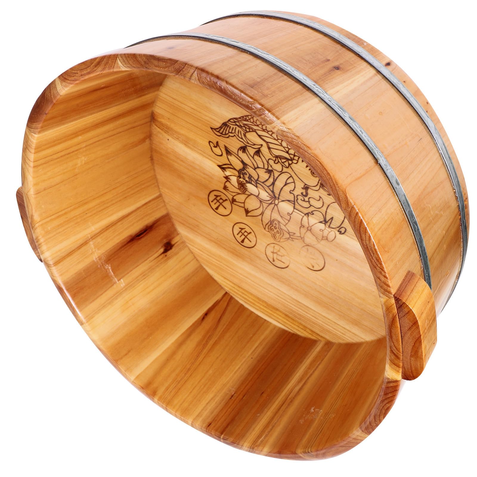 Cubo de Madera Diseño Compacto y Ligero Reutilizable para Baño de Pies Adecuado para Remojo y Pedicura en Casa