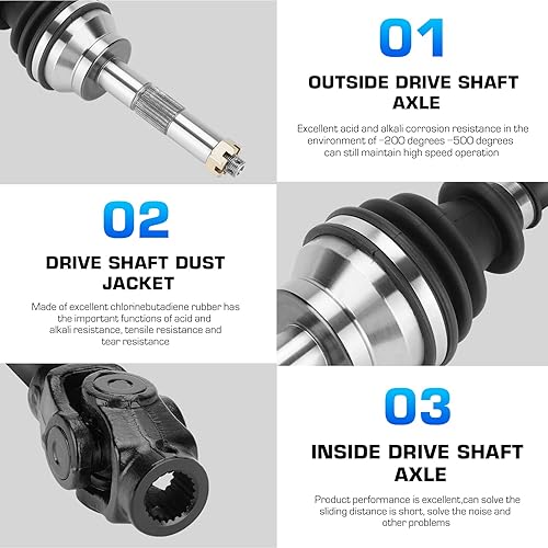 Miniatura 3 de Juego de ejes CV delantero izquierdo o derecho para Polaris Scrambler 500 4x4 2000-2008 Sportsman 500 6x6 1997-2009, repuesto para 1380063 1380066,