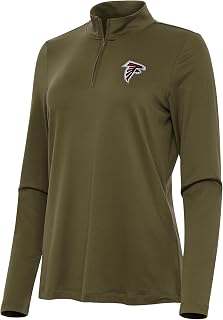 Antigua Women's Olive Atlanta Falcons Reprocess Quarter-Zip Top