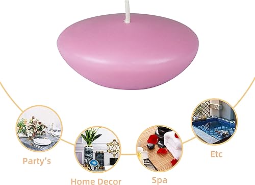 Miniatura 7 de Zest Candle Velas flotantes rosas de 3 pulgadas, 12 piezas, 3 pulgadas de profundidad x 1.5 pulgadas de alto, conteo