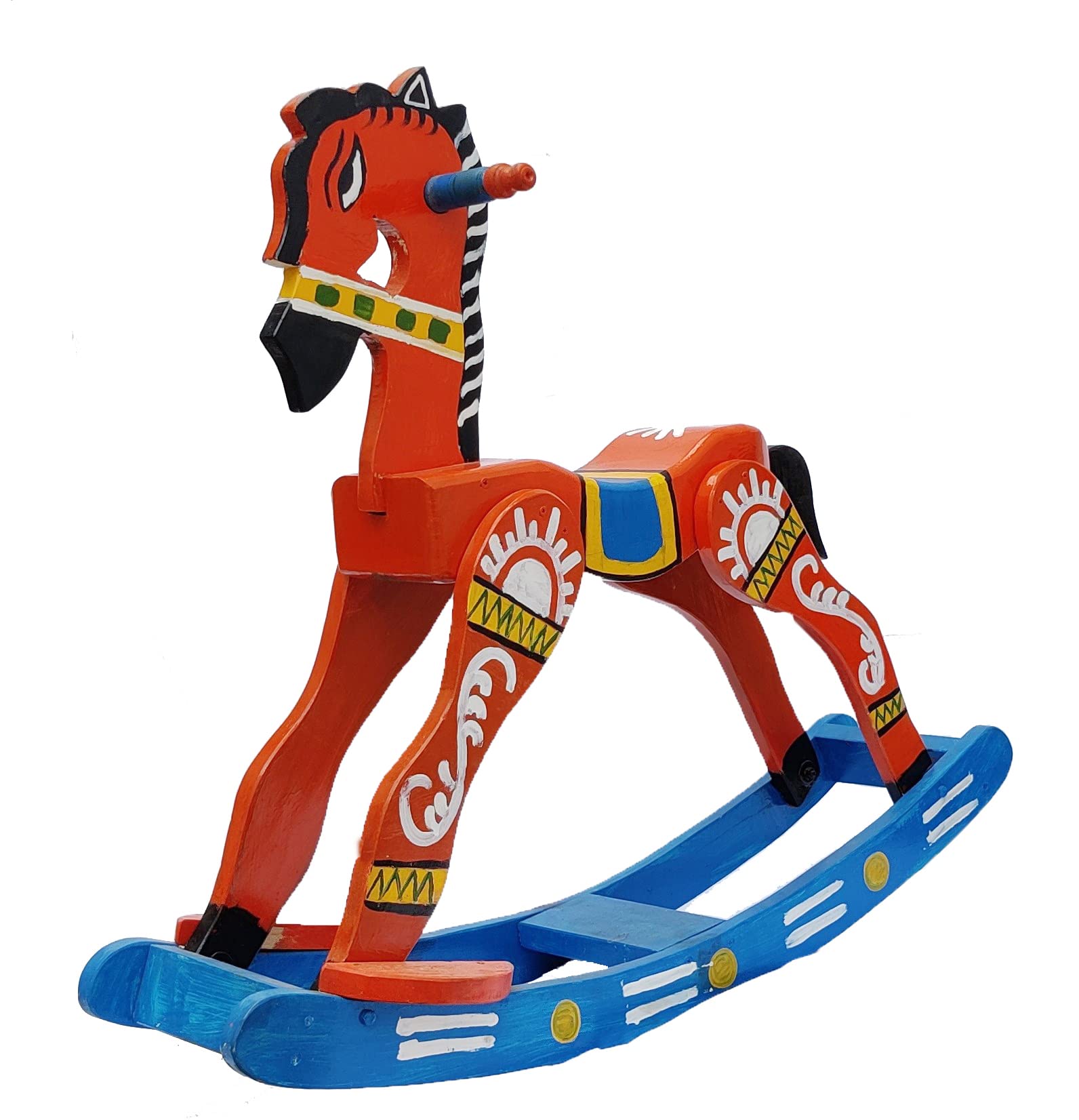 Sezhumai Traders Wooden Rocking Horse Multicolor (Orange) (B09P74HDXD) Amazon Price History, Amazon Price Tracker