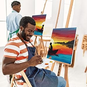 Nuberlic Painting Kit, 8x10 Inch, 8 Pcs Pre Printed Canvas, Love Theme, for Adults Kids, Paint and Sip Kit for Party Favor