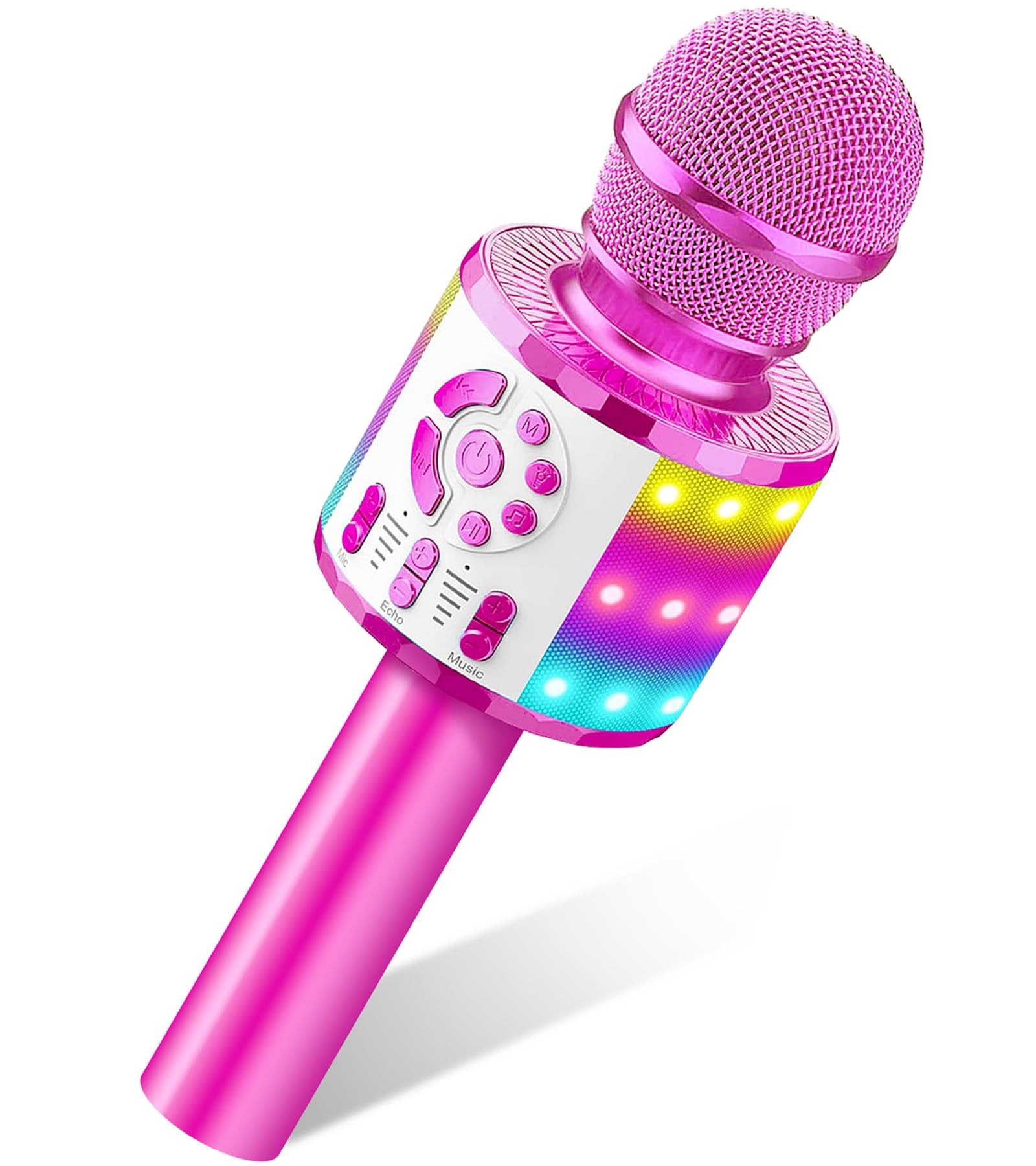 Microfono Karaoke Bluetooth Wireless per Bambini, Karaoke Portatile con Altoparlante per Cantare, Microfono Giocattoli per Bambina 4-15 anni, Regali di Natale, Compatibile con Android, iOS, PC