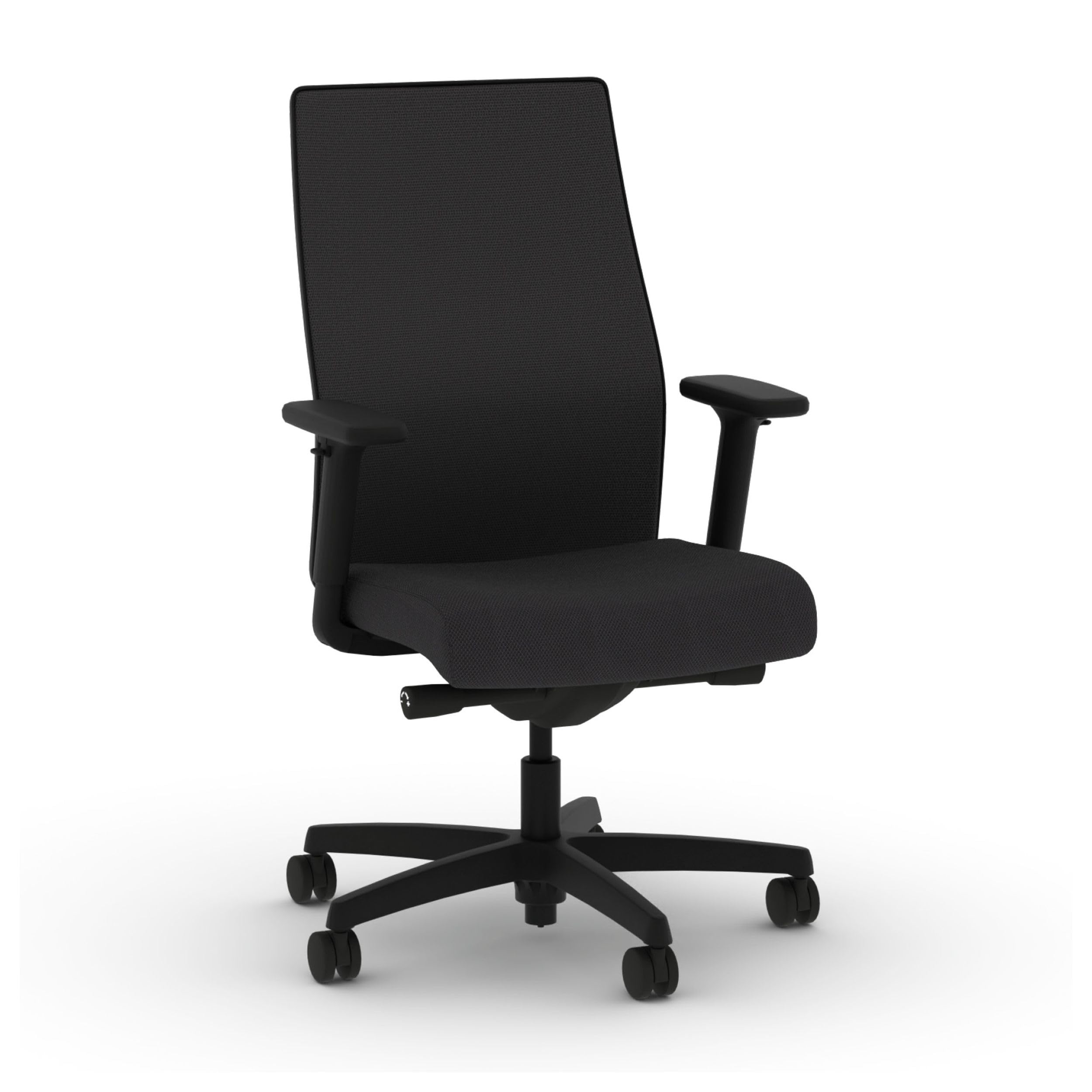 HON Ignition 2.0 Mid‑Back Ergonomic Office Chair, Mesh Task Seating with Lumbar Support, Advanced Synchro‑Tilt, Height and Width Adjustable Arms, Black Frame, Onyx