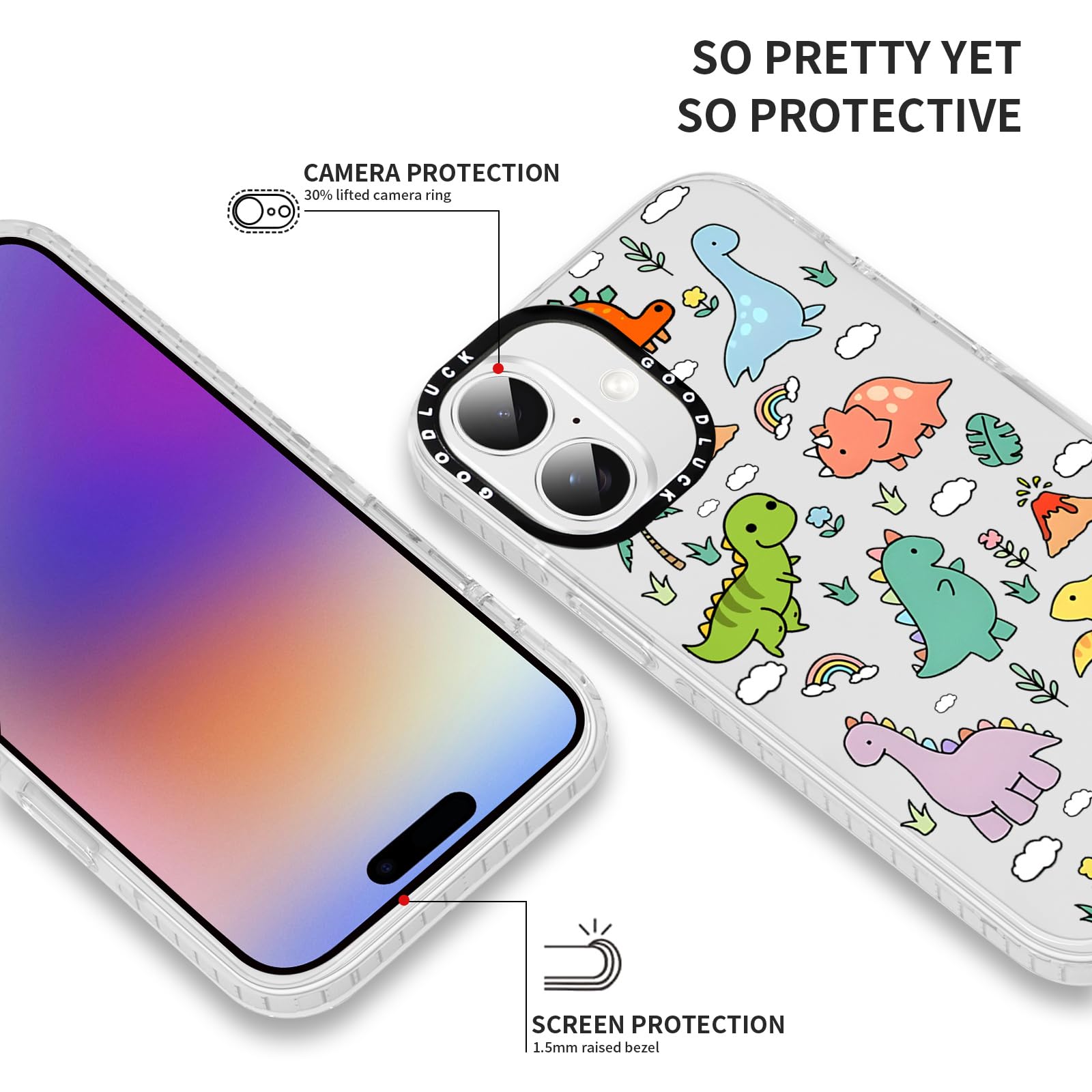Xylota 2 Piezas Funda para iPhone 17 6,3", Transparente Carcasa con Divertida Dibujos Animados, Suave Silicona Ultrafina TPU Bumper Antichoque Protección Case Cover para iPhone 17 — view 3