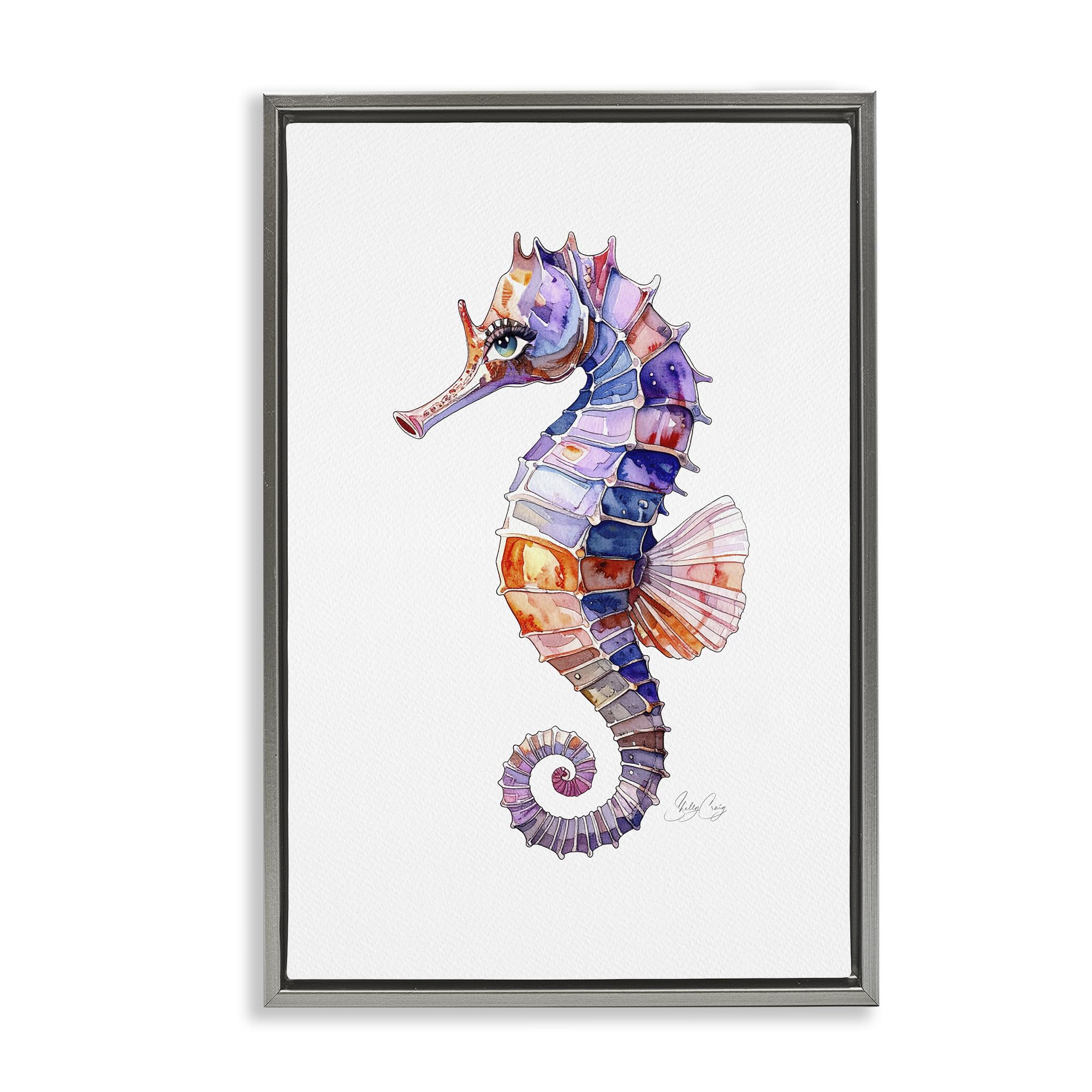 'Sea Whisper Seahorse'| Floating Frame Canvas Art