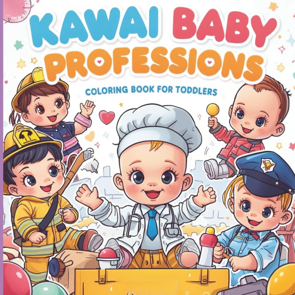 Kawaii Baby Professions – Coloring Book for Toddlers: Cute Baby Workers, Simple Kawaii Jobs & Easy Coloring Fun for Ages 2–5
