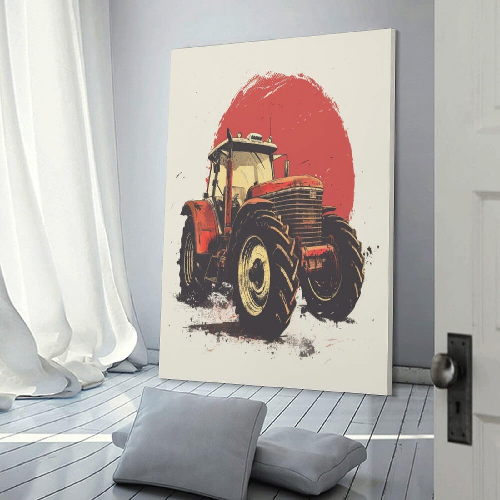 VFKLZCNYR Tractor - Cuadro decorativo impreso sobre lienzo de arte de la calle, graffiti lienzo, pintura mural arte carteles e impresiones, ilustraciones ilustrativas para salón, decoración regalo de