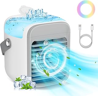 Portable Air Conditioner, iKristin Mobile Air Conditioner Unit Portable, Quiet Mini Air Conditioner Desk Cooling Fan for Home, Bedroom, Travel, Office.
