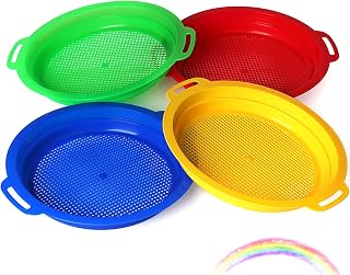 Amarlozn Beach Sand Sifters Gear 7" Large Sand Beach Toy Kit for Kids, Sand Sifter Sieves Toy, Environmentally ABS Durable Thick Plastic Complete Gift Set Bundle for Kids Boys Girls