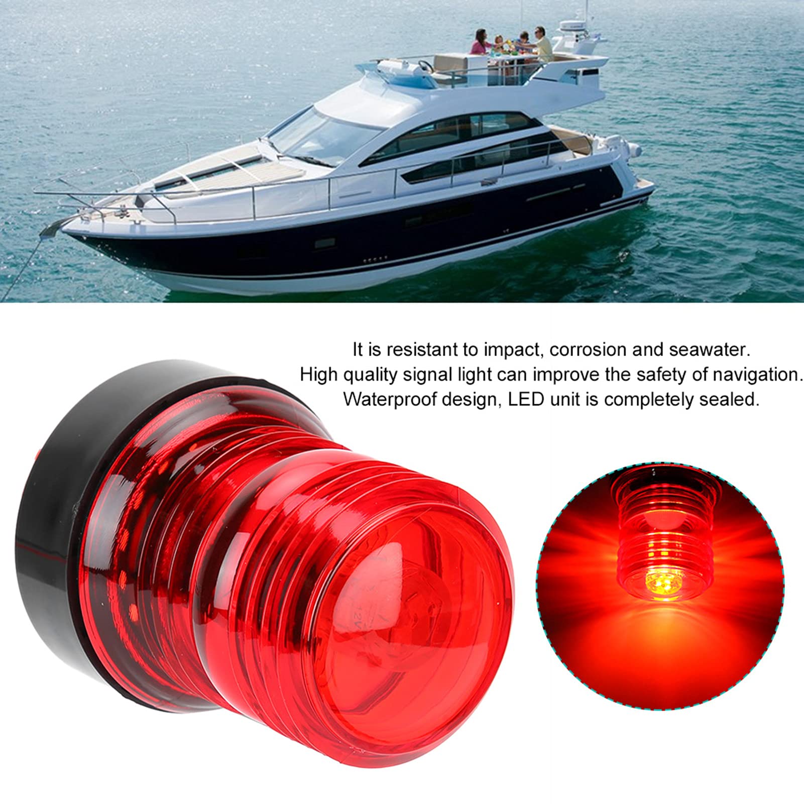 Światło sygnalizacyjne nawigacyjne wodoodporna lampa sygnalizacyjna światło nawigacyjne okrągła kotwica 360?? LED Marine Si ght do łodzi morskiej jachtu 12V
