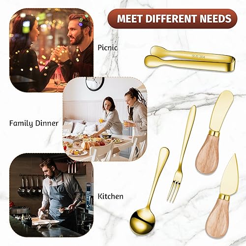 Miniatura 7 de Accesorios para tabla de charcutería, juego de cuchillos esparcidores, cuchillo esparcidor de mantequilla de queso, utensilios de charcutería con