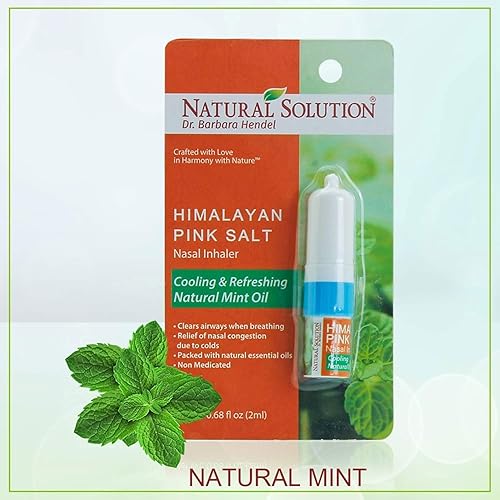 Miniatura 2 de Natural Solution Inhalador nasal de sal, aromaterapia con aceite de menta orgánico, congestión, alivio refrescante y relajante de la presión