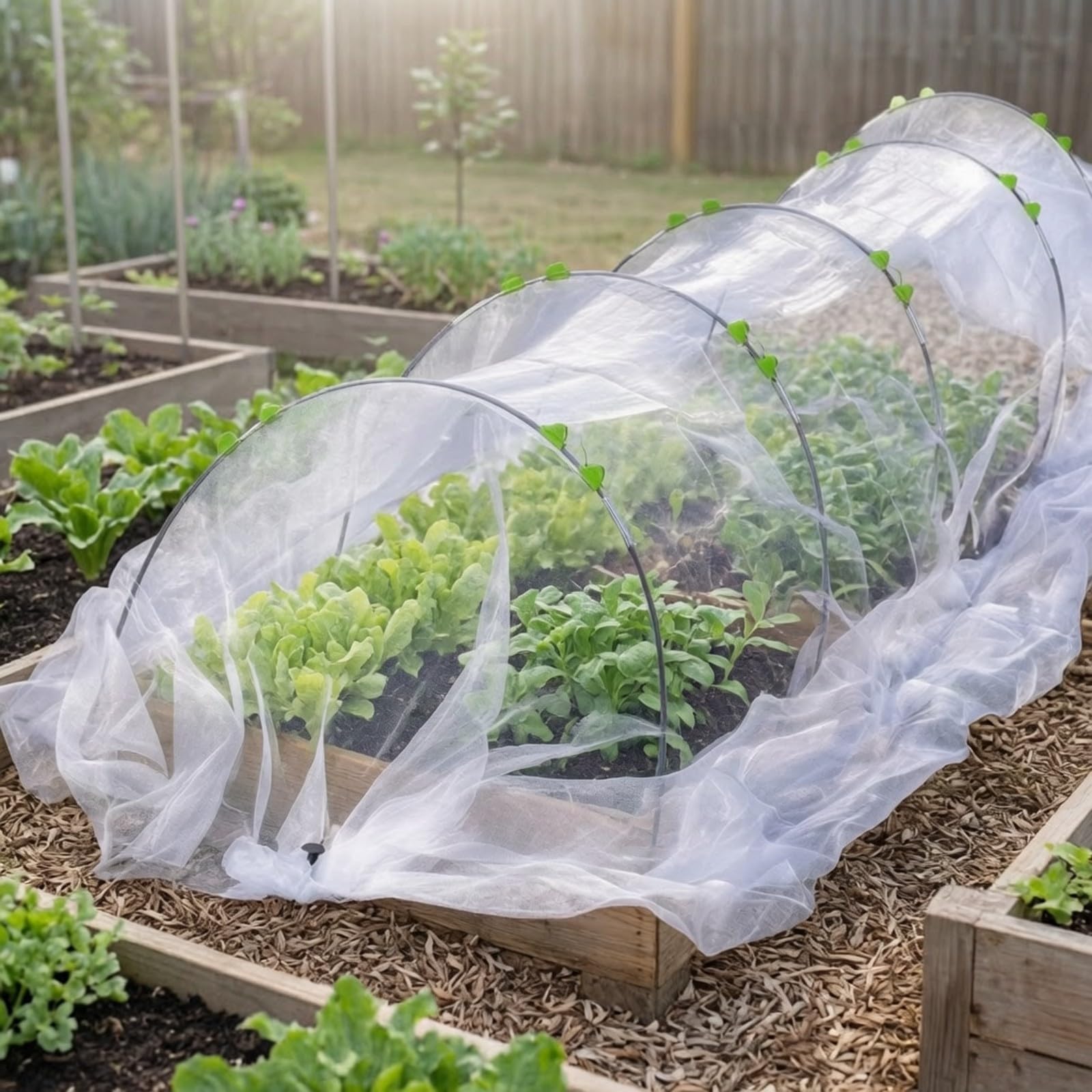 Cubierta a para Plantas Jardín Transpirable Red Procción con Estacas y Clips Alta Resisncia para Invernaderos Pequeños, 2.5 X 6 M