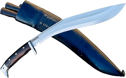 Gorkha Cuchillo Kukri auténtico American Eagle en general, 22 pulgadas, hoja fija resistente, 15.5 pulgadas, espiga completa, Gurkha Kukri Khukuri,