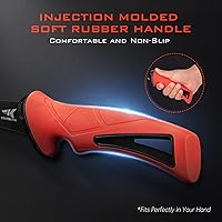 Vista 5 de KastKing Intimidator Cuchillo de filete con acero afilador, cuchillas de acero inoxidable alemán ultra afiladas G4116, mango antideslizante, funda