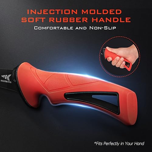 Miniatura 5 de KastKing Intimidator Cuchillo de filete con acero afilador, cuchillas de acero inoxidable alemán ultra afiladas G4116, mango antideslizante, funda