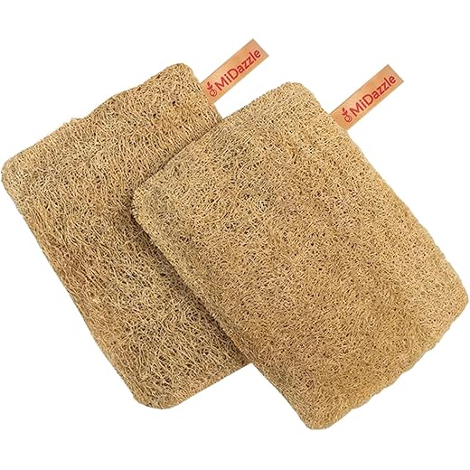 Midazzle Natural Sun Dried Loofah Scrubber Pack of 2