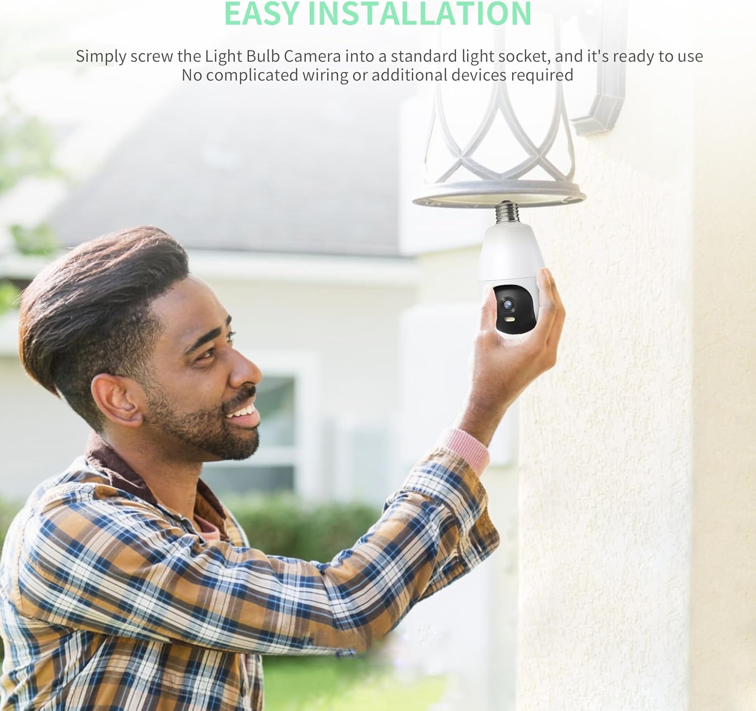 Camera detecting motion of a person on a bicycle, highlighted by a green box