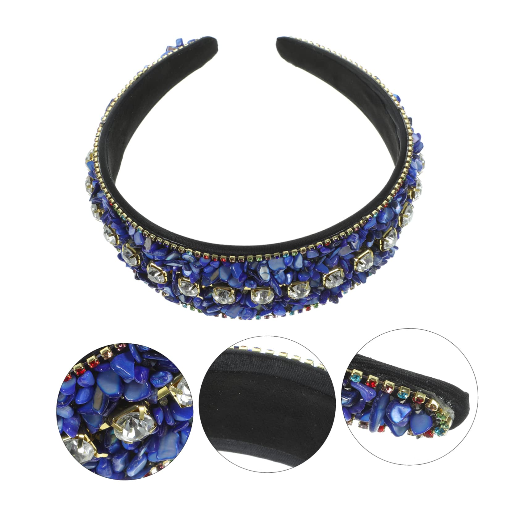Healeved 4piezas Diadema Ancha De Brillante Cristal Para Mujeres Accesorio De Cabello Decorativo Diadema De Moda Piedras Brillantes Para Fiestas y Eventos