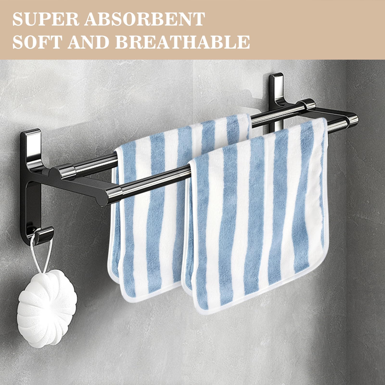 KinHwa Toallas de mano suaves de microfibra para baño, toallas absorbentes para invitados pequeños, toallas gruesas de cara de 30 cm x 50 cm, paño de secado rápido para baño, spa, gimnasio, paquete de