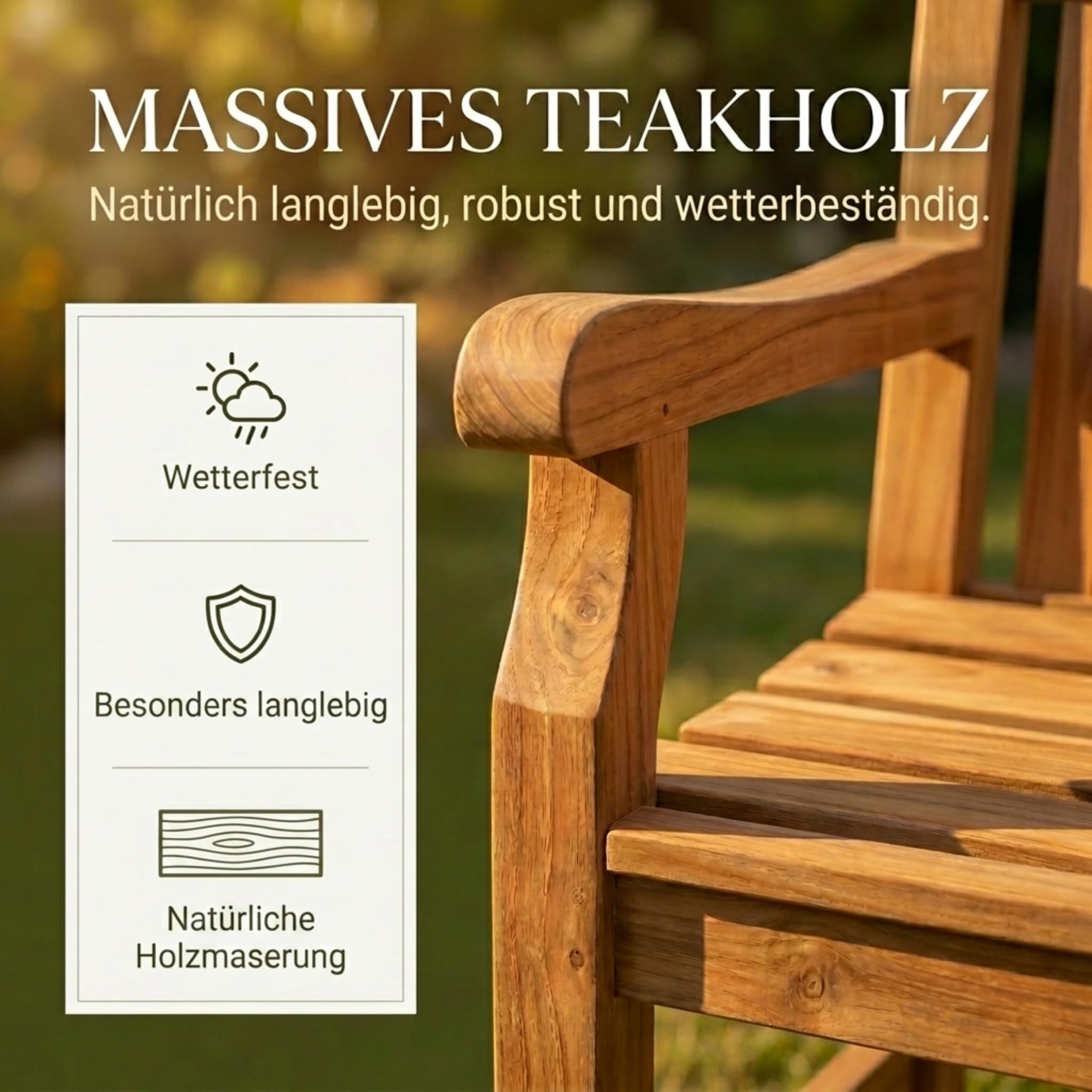 SAM Premium Garten-Eckbank 210 cm 6-Sitzer, Eckbank aus Teakholz massiv mit Armlehnen und Rückenlehne, wetterfeste Holzbank für Garten Terrasse Wintergarten Outdoor
