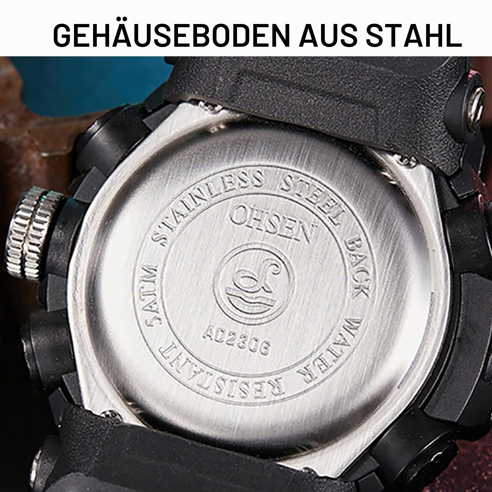JewelryWe Herrenuhr Digital Quarz Uhr 30m Wasserdicht Analog Armbanduhr Digitaluhr Herren Silikon Armband Große Taktische Militär Sport Uhr mit LED Licht, Kalender, Alarm, Stoppuhr, Leuchtzeiger
