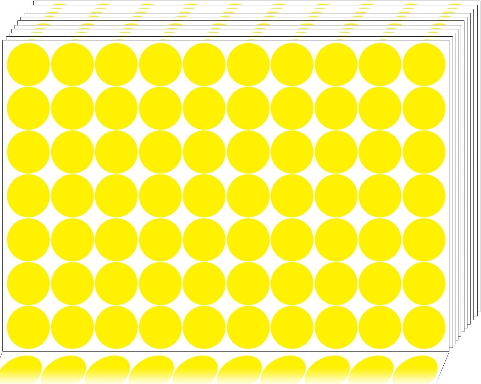 Dreecy 1400 PCS Yellow Dot Stickers Round Color Coding Labels Polka Circle Dot Label Sticker for Office,Classroom,Papers Etc