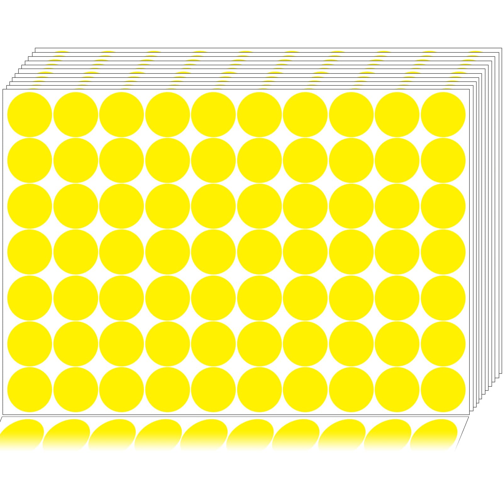 1400 PCS Yellow Dot Stickers Round Coding Labels Circle Dots Labels Stickers Polka Circle Dot Stickers Label Sticker for Office,Classroom,Papers Etc