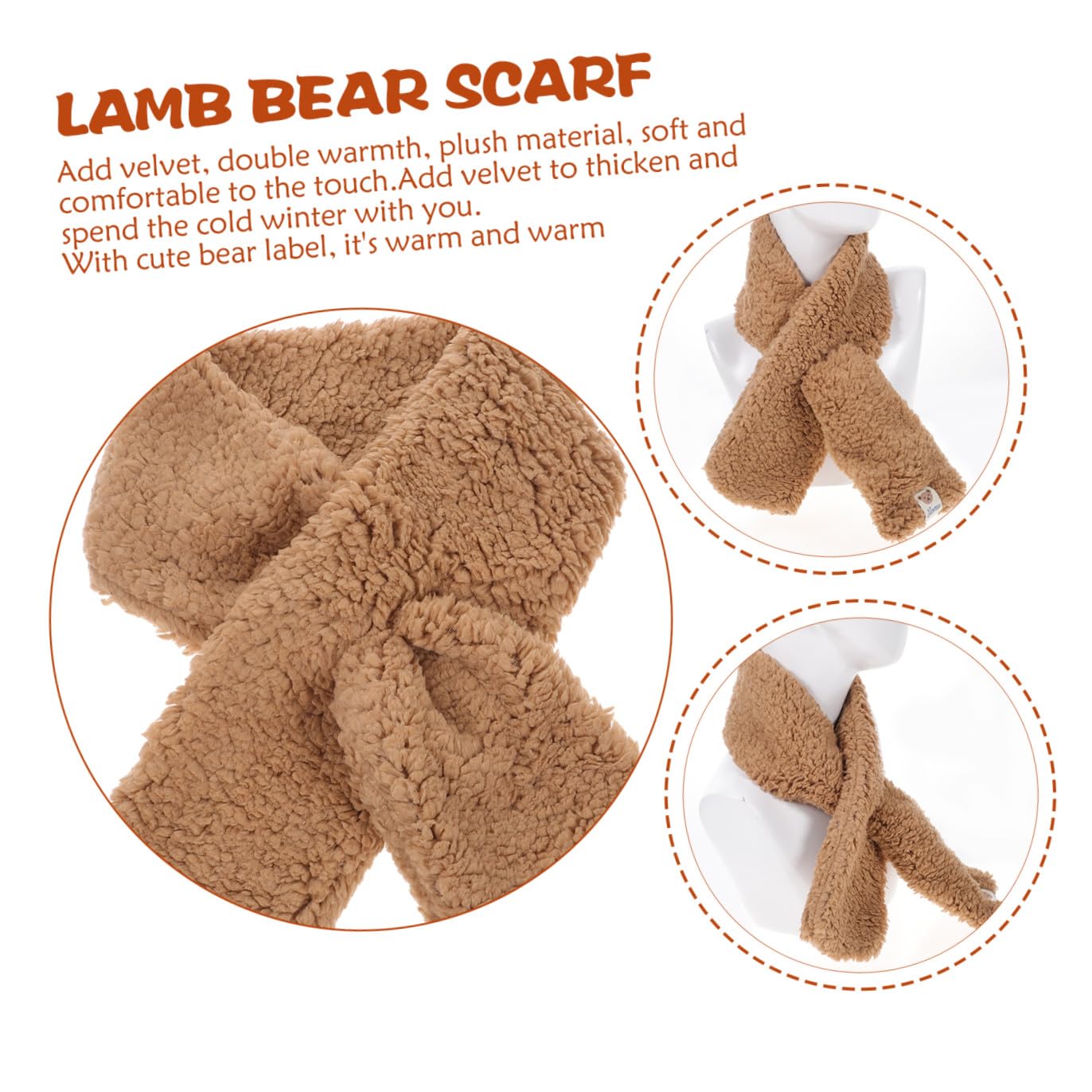 SOIMISS 4pièces Écharpe Peluche Douce Et Chaude Pour Femmes Réchauffeur De Cou Hiver Écharpe Épaisse Et Douillette Parfaite Pour Ski Activités Extérieur