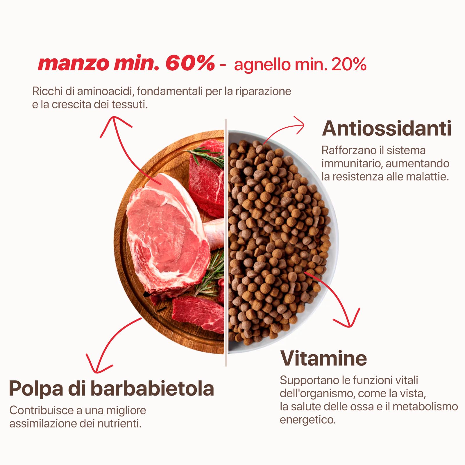 Alfa Energy - Pienso Sabor Carne de Vacuno y Cordero, Alimento Seco para Perros Adultos de Todas las Razas, con Altas Necesidades Energéticas, 20 kg