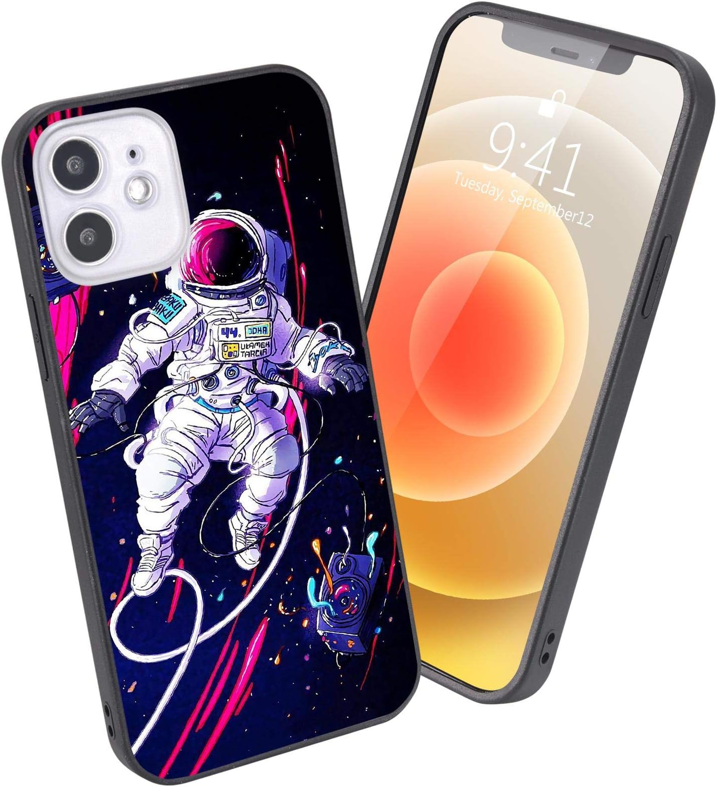 LuGeKe Colorful Astronauts Phone Case for iPhone 7 Plus/iPhone 8 Plus,Astronauts Spacewalk Patterned Design Case Cover,Hard PC Back with TPU Bumper Anti-Stratch Bumper Protective Cool Boys Phonecase