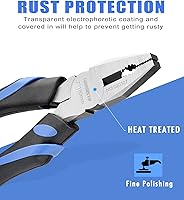 Vista 3 de Alicates Linesman de 6 pulgadas con construcción de acero cromo níquel de alta resistencia