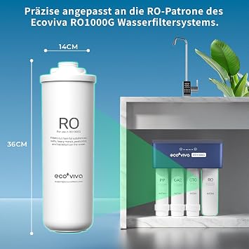 Ecoviva -Replacement RO Filter Cartridge for RO 1000G Reverse Osmosis System