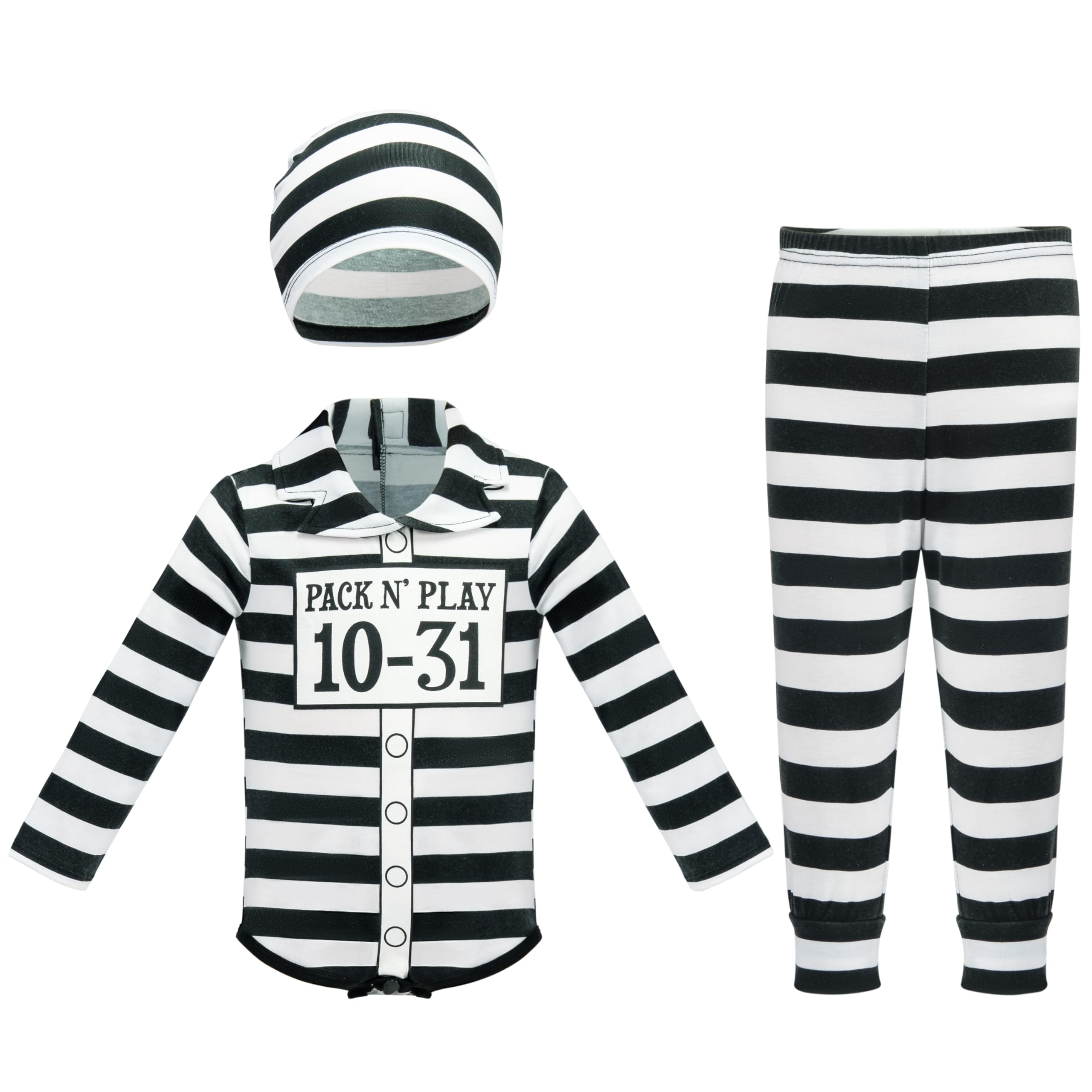 Spooktacular Creations Prisoner Costume for Baby and Toddler, Halloween Baby Jail Costume for Halloween Costume Cosplay Parties(12-18 Months) - Image 3