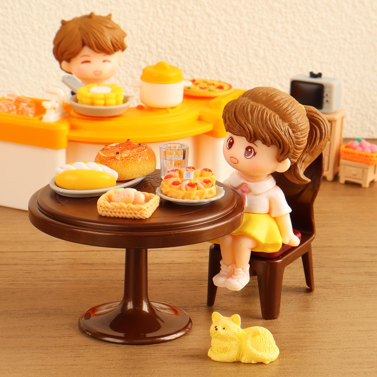 50 piezas de huevos de comida en miniatura, pastel de leche, helado, mini juego de simulación, cocina, juego de cocina, accesorios de fiesta, juguetes para casa de muñecas paisaje 6