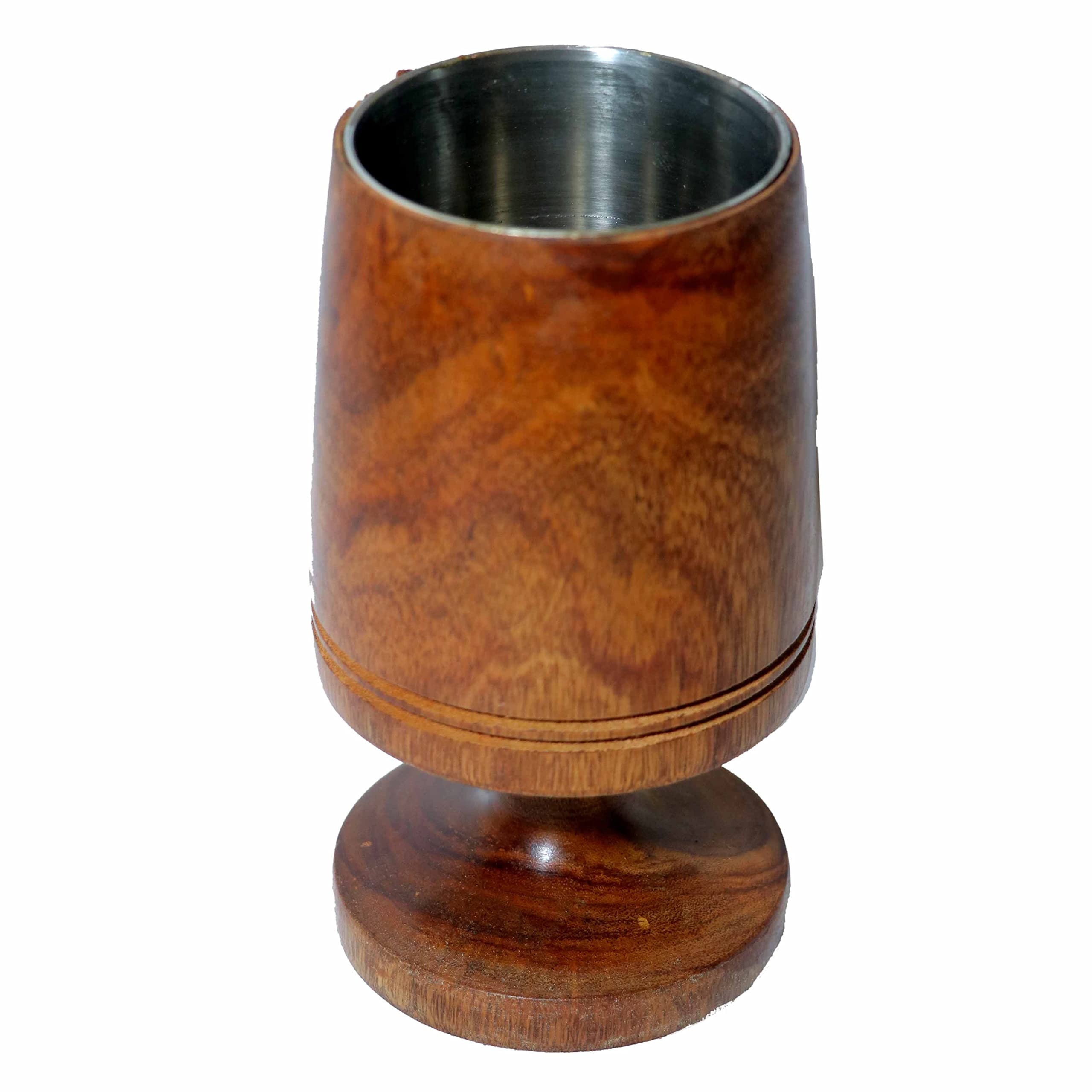Set mit 2 handgefertigten Weinkelchen aus Holz im Vintage-Stil, Bärenbecher für Geschenk, Holzkrug