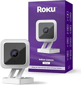 Roku Indoor Camera for Home Security, 1-Pack - Wired Security Camera with 1080p HD Color Night Vision, Works with Alexa & Google, Motion & Sound Detection, Built-in Siren, 90-Day Subscription Included asin的图片